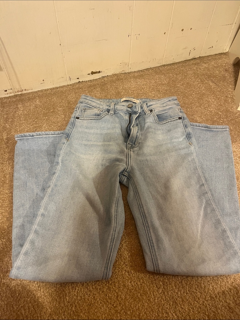 Light Blue Skinny Jeans for Women - Mid-Rise Casual
